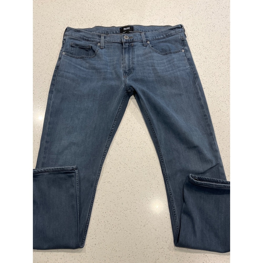PAIGE Federal Slim Straight Leg Jeans Mens 34 Blue‎ Transcend Denim Pants